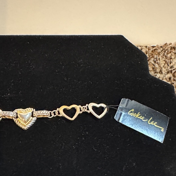 Cookie Lee Gold and Silver Heart Bracelet - Picture 2 of 4